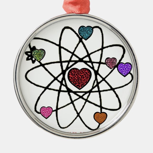 AtomValentine Leopard Print Hearts Julgransprydnad Metall (Framsidan)