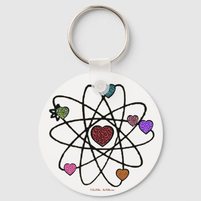 AtomValentine Leopard Print Hearts Nyckelring (Framsida)