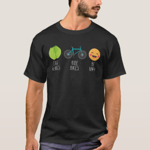 Ätplantor som Rider bikes är Lycklig Vegan-Idrotts T Shirt
