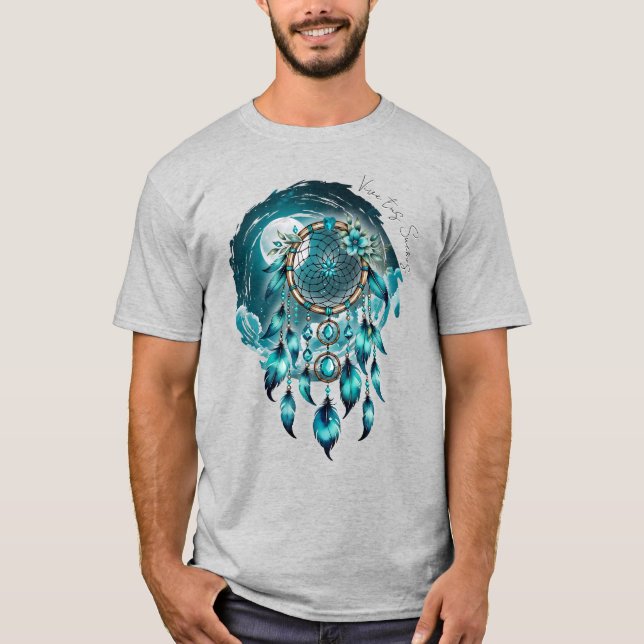 Atrapasueños bajo la Luna Llena  T Shirt (Framsida)