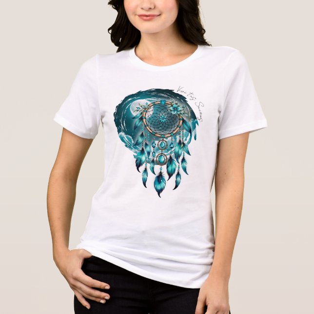 Atrapasueños bajo la Luna Llena  T Shirt (Framsida)