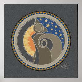 Atrit i Coyote grått-bakgrund Poster