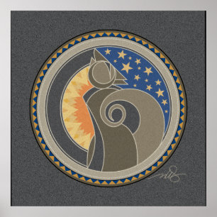 Atrit i Coyote grått-bakgrund Poster