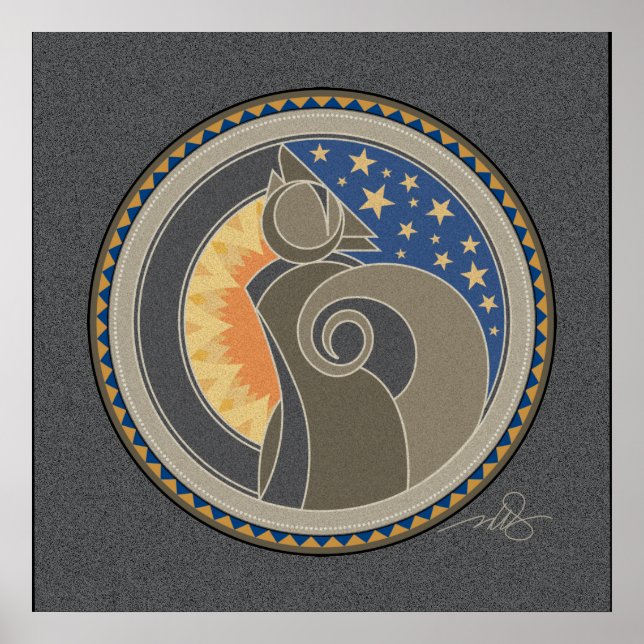 Atrit i Coyote grått-bakgrund Poster (Framsidan)