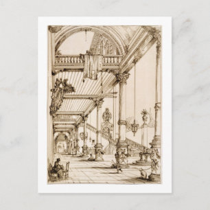 Atrium of a Palace, in Genes, from 'Art and Indust Vykort
