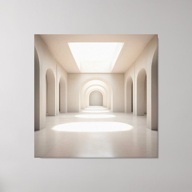 Atrium with Skylight Opening Canvastryck (Framsida)