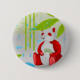 Åtsmitande röd Panda Knapp