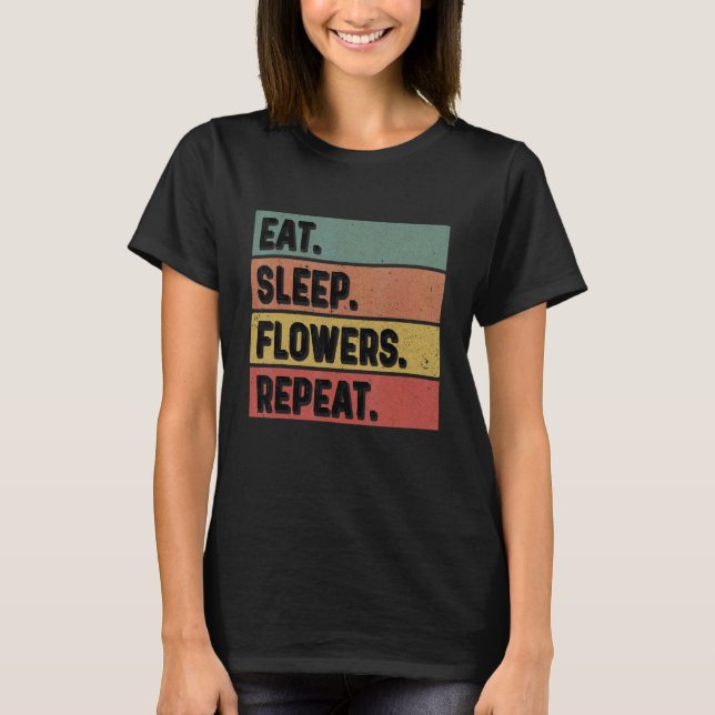 Ätsomningsblommor Upprepa botaniska plantor från t T Shirt (Framsida)