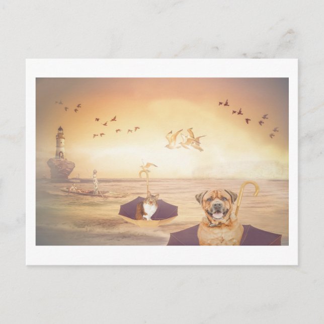 Att åka hem till fyr-bevararna... vykort (Framsida)