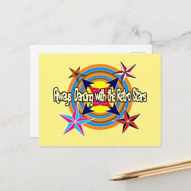 Att alltid dansa med Retro-stjärnorna Helg Vykort (Fram/Back In Situ)