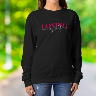 Att älska mig själv skript typografi rosa t shirt