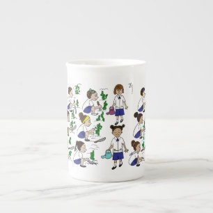 Att arbeta i trädgården klassificerar benporslin mugg