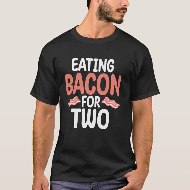 Att äta bacon för två babyskor t shirt (Framsida)