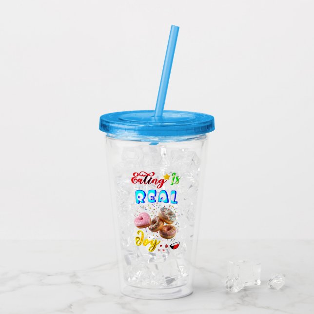 Att äta dricksglas är verklig glädje take away mugg (Baksida Ice)