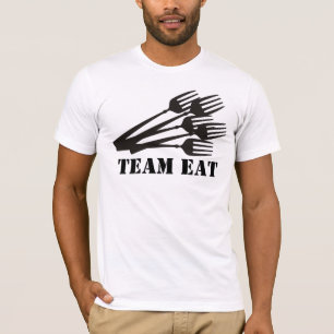 Att äta middag för raddamiddag dela sig att äta tee shirt