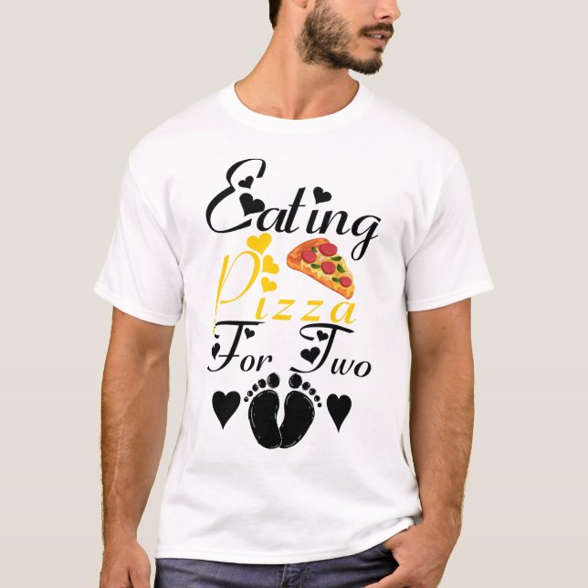 Att äta Pizza för två fantastiska Gravider T Shirt (Framsida)