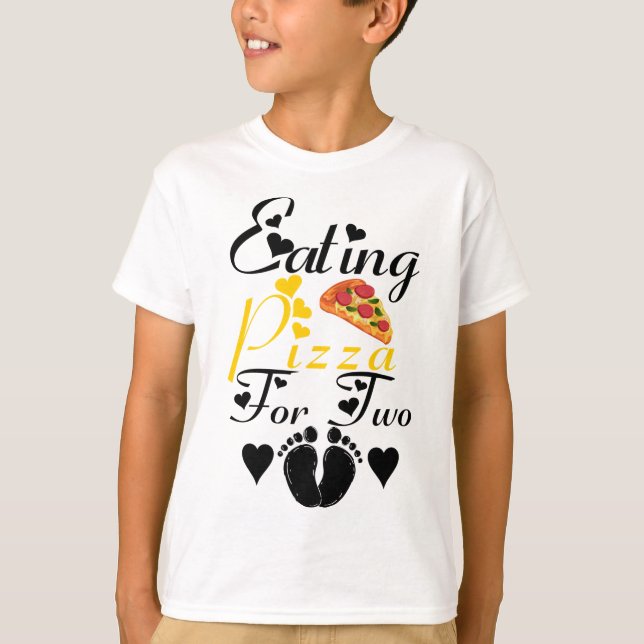 Att äta Pizza för två fantastiska Gravider T Shirt (Framsida)