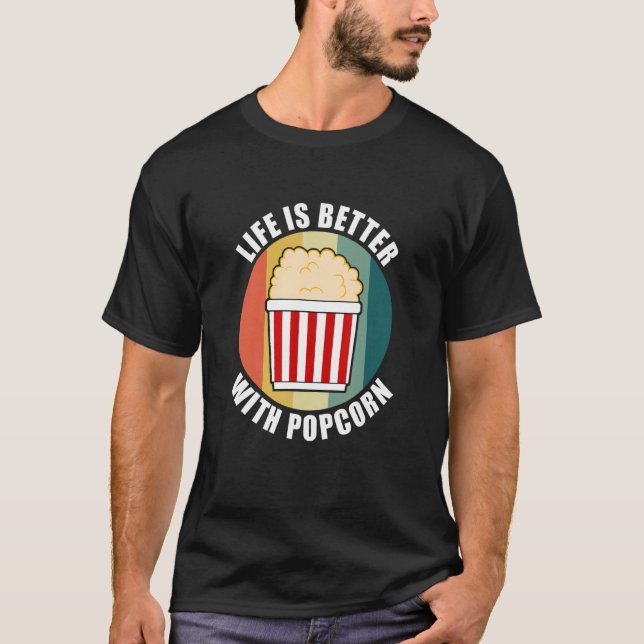 Att äta populärmajs, ett sunt matliv med popcorn t shirt (Framsida)