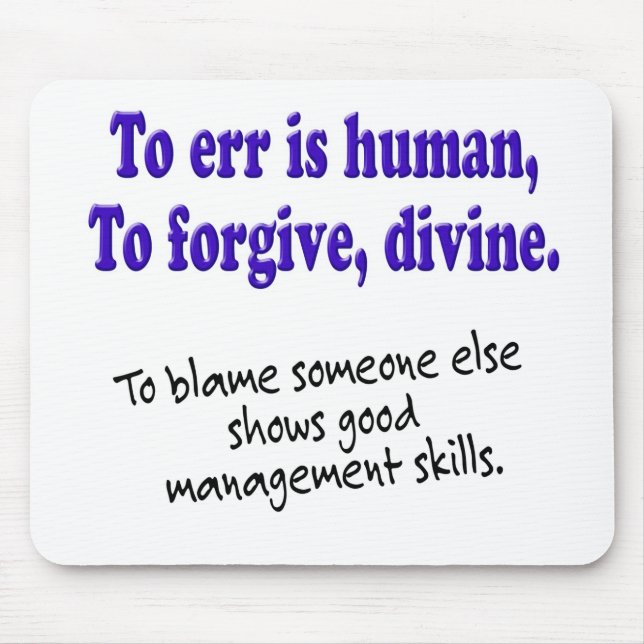 Att att fela är människan musmatta (Framsidan)