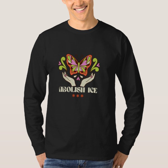 Att avskaffa ICE Retro Protest Reist Support Invan T Shirt (Framsida)