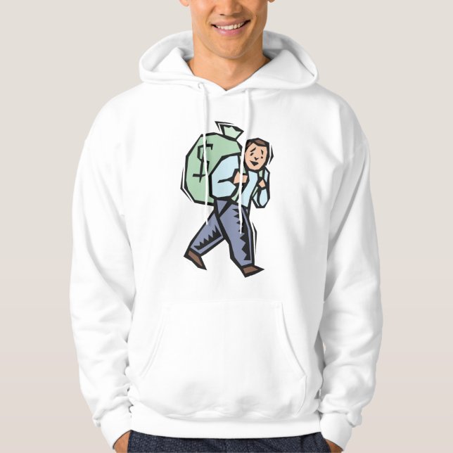 Att bära en penningsäck hoodie (Framsida)