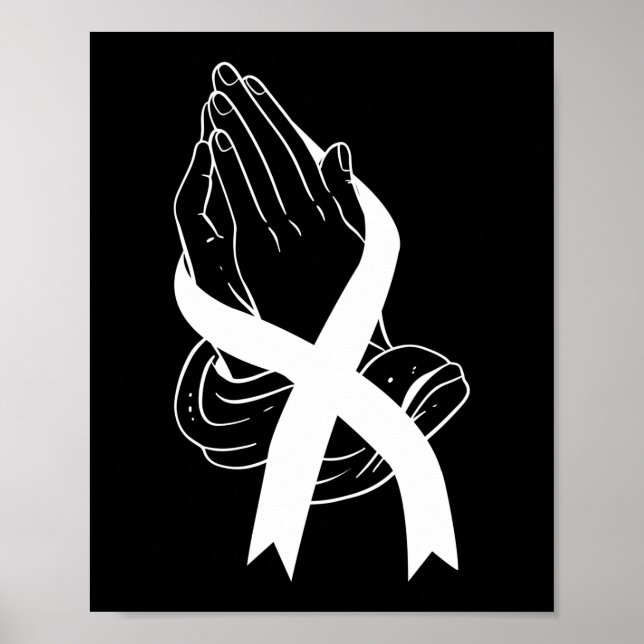 Att be Händer om kännedom om Ribbon Lung Cancer Poster (Framsidan)