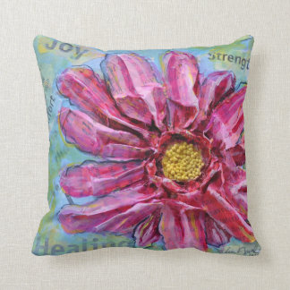 Att bedöva kudder av en rosa Zinnia i 3D Kudde