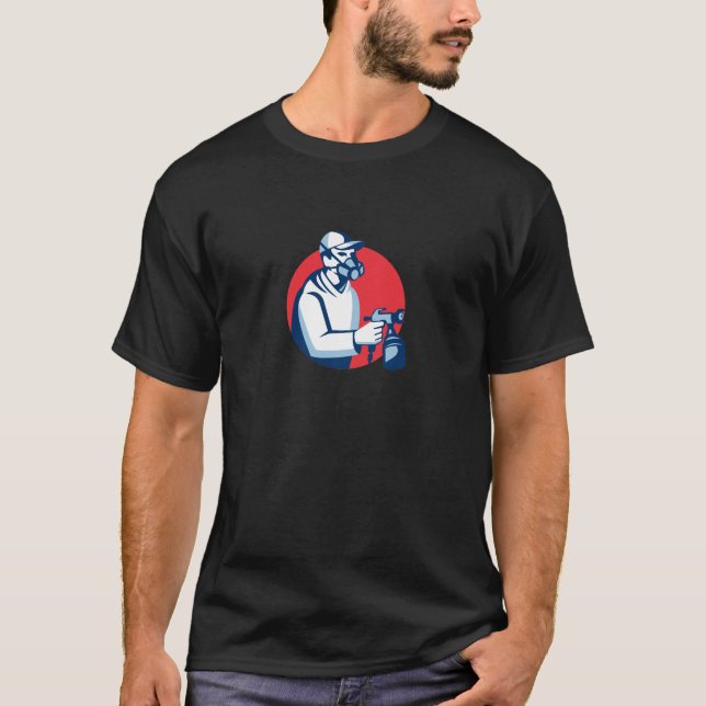 Att bespruta för sprejmålare målar det Retro Tee Shirt (Framsida)