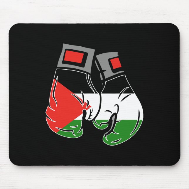 Att blåsa handsken med Palestinas Flagga Musmatta (Framsidan)