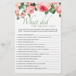 Att blåsa Rosa Blommigt Spelar vad skulle Groom sä Flygblad