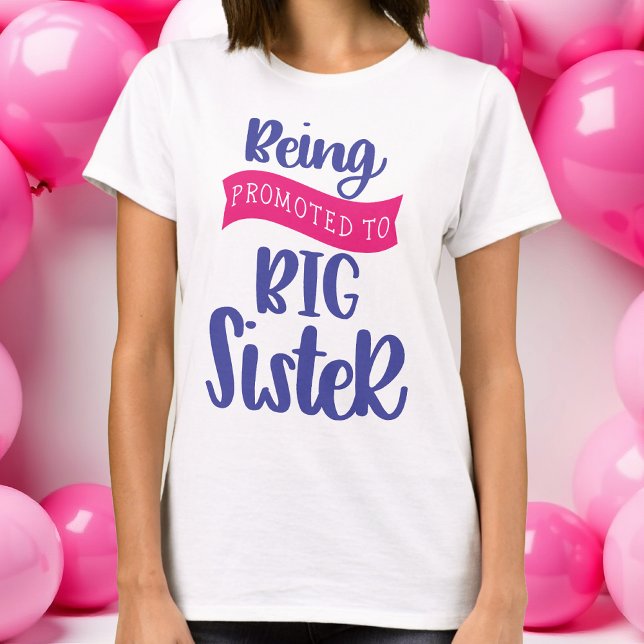Att bli befordrad till stor syster t shirt (Big Sister Tee)