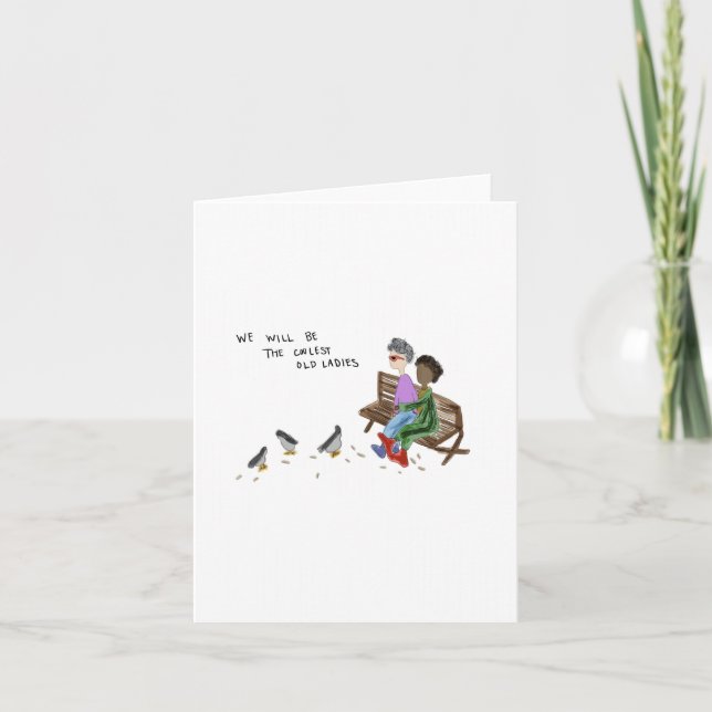 Att bli gammal med din bästa vän tack kort (Framsida)