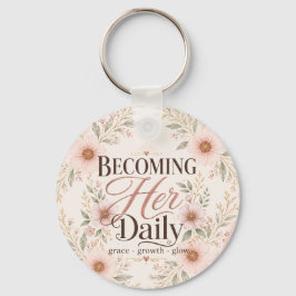 Att Bli Hennes Dagliga Blommiga Självkärlek Nyckelring