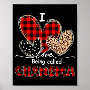 Att bli kallad farmor röd rutig mormor poster
