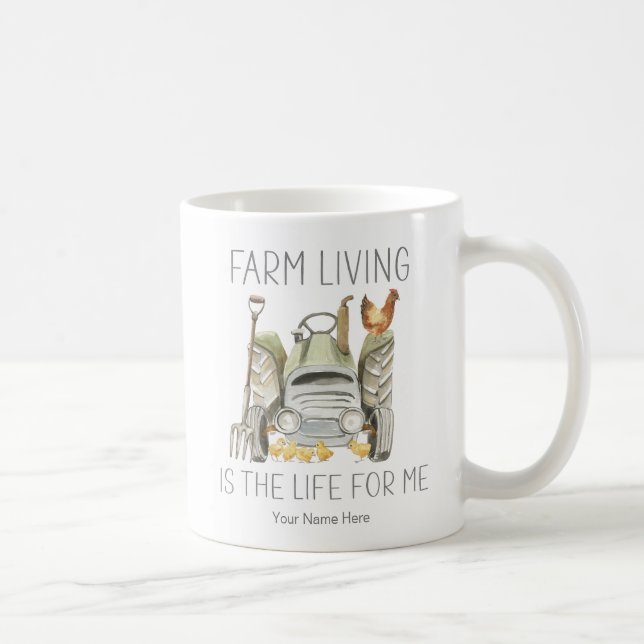 Att bo i min gård är livslängden för vattenfärgsky kaffemugg (Höger)