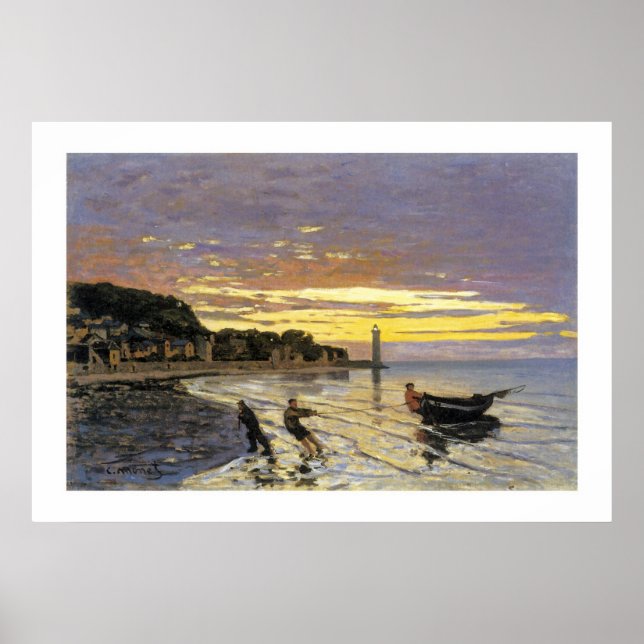 Att bogsera en båt, Honfleur Poster (Framsidan)