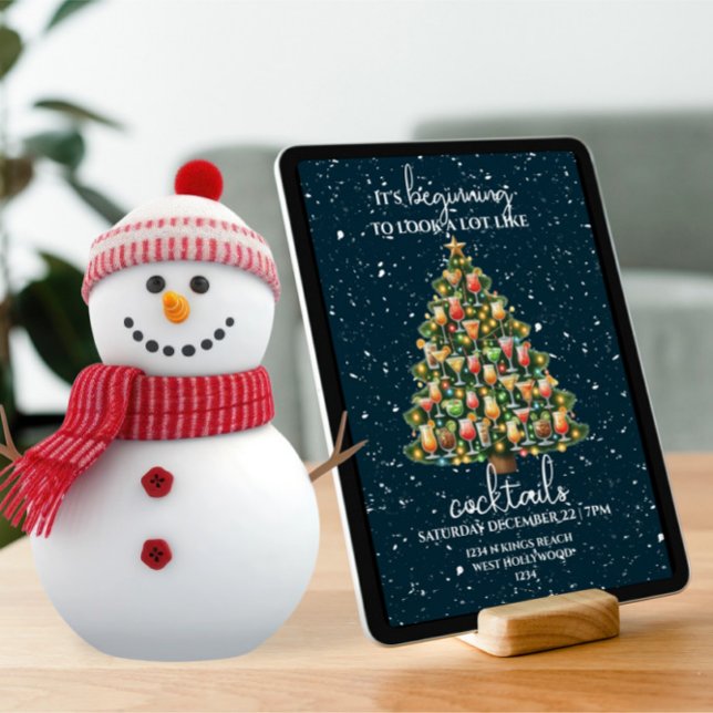 Att börja se ut som cocktails jul inbjudningar (Beginning to look a lot like cocktails Christmas Invitation
by Ricaso. Printed or digital download)