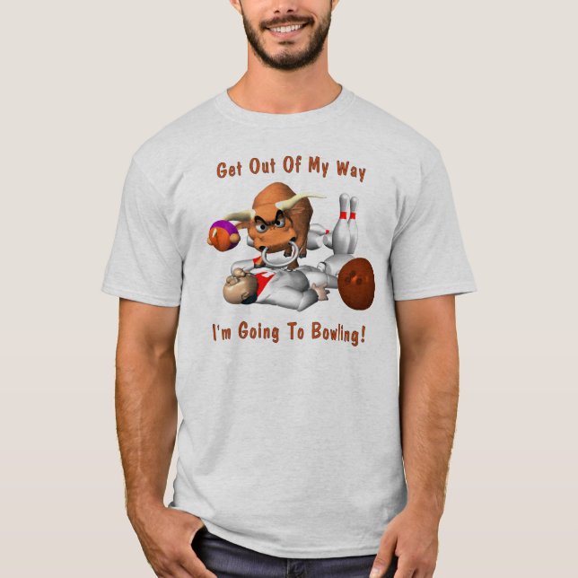 Att bowla - få ut ur mitt långt t-shirt (Framsida)