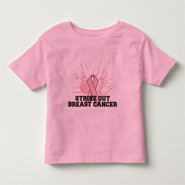 Att bowla slår ut bröstcancer t shirt (Framsida)