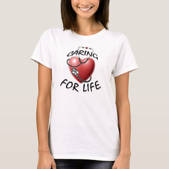 Att bry sig för livsjuksköterskaskjorta t-shirt (Framsida)