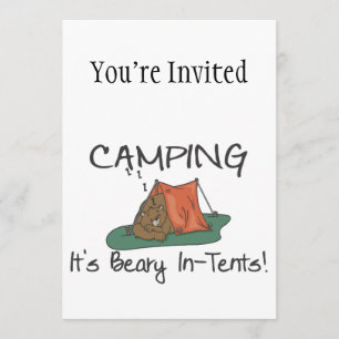 Att campa är Beary i tält Inbjudningar