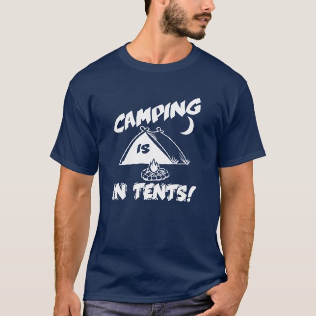 Att campa är i tältskjorta tee (Framsida)