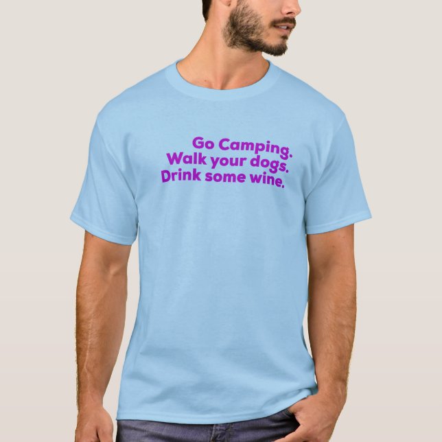 Att campa går den roliga lyckliga camparen för t shirt (Framsida)