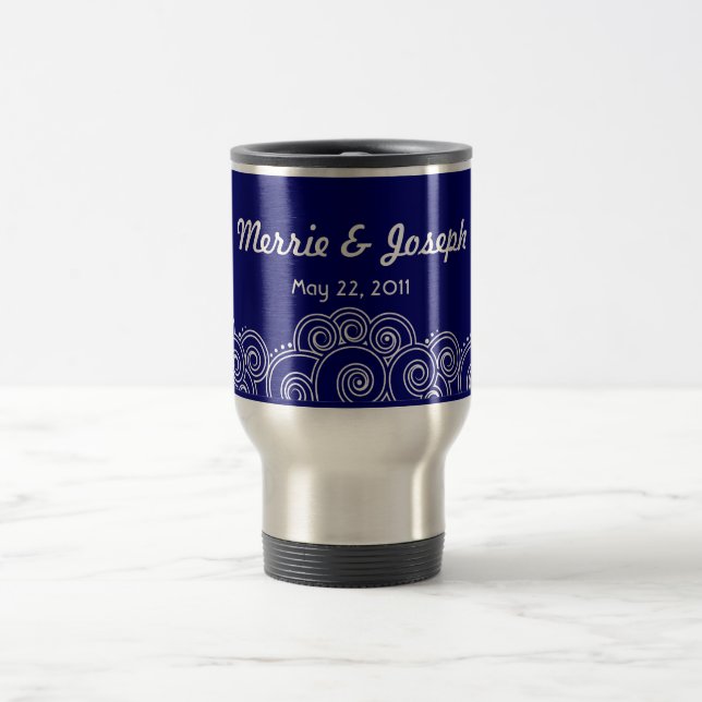 Att charma för vit virvlar runt travel mug resemugg (Center)