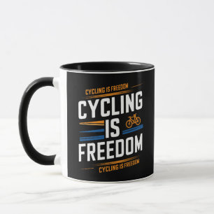 Att cykla är frihet mugg