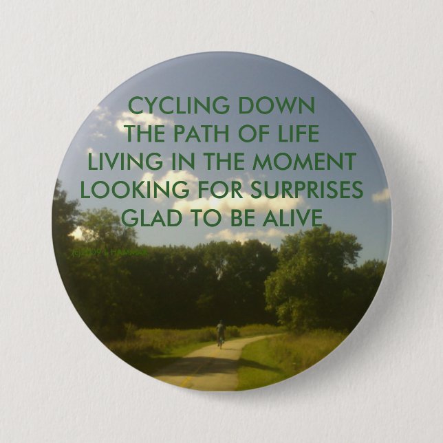 ATT CYKLA BESEGRAR VÄGEN AV LIV KNÄPPAS KNAPP (Framsida)