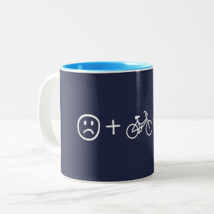 Att cykla gör dig lycklig Två-Tonad mugg