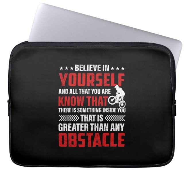 Att cykla konst tror på dig själv laptop fodral (Framsidan)