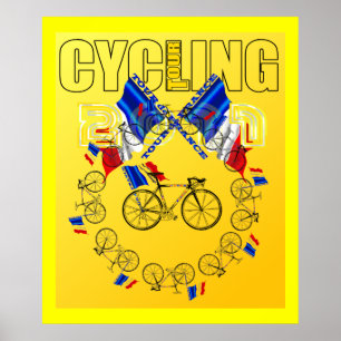 Att cykla turnerar den Tour De France Poster