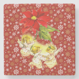 Att dansa Baby Änglar med Snöflingor på Röda Stenunderlägg